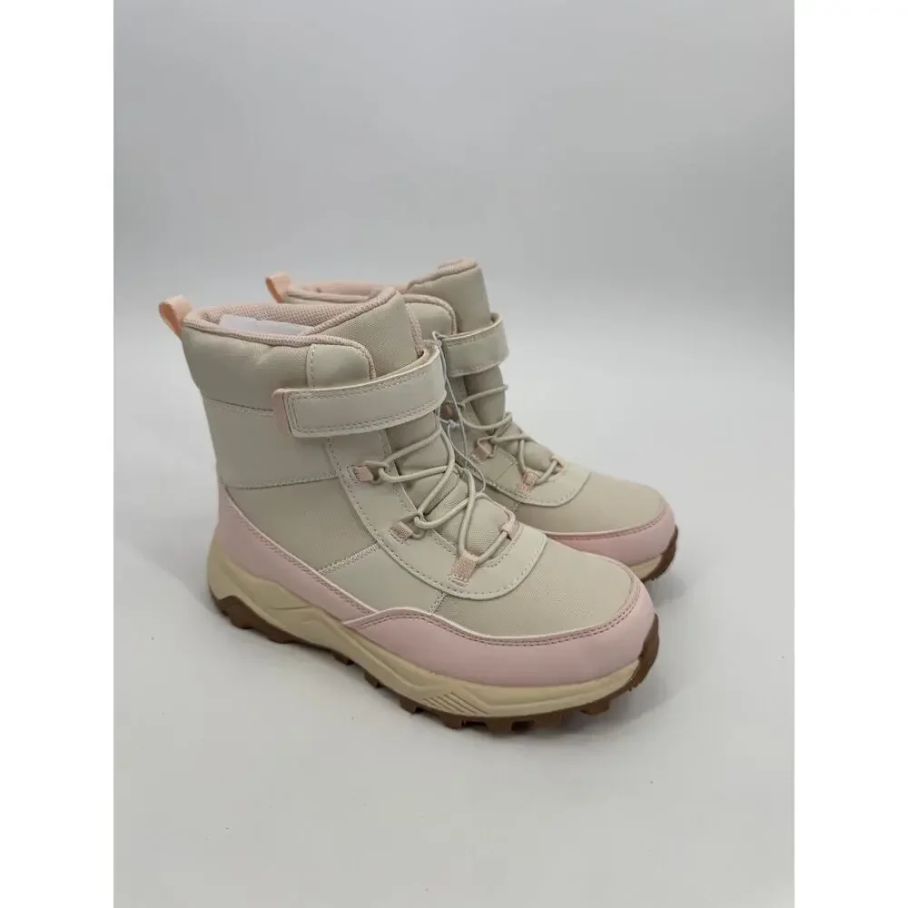 Cat & Jack Frankie Winter Snow Boots Girls Size 3 Pink Beige Insulated NWOB